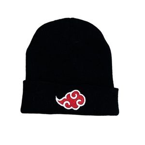 Naruto akautski red cloud ribbed embroidered beanie